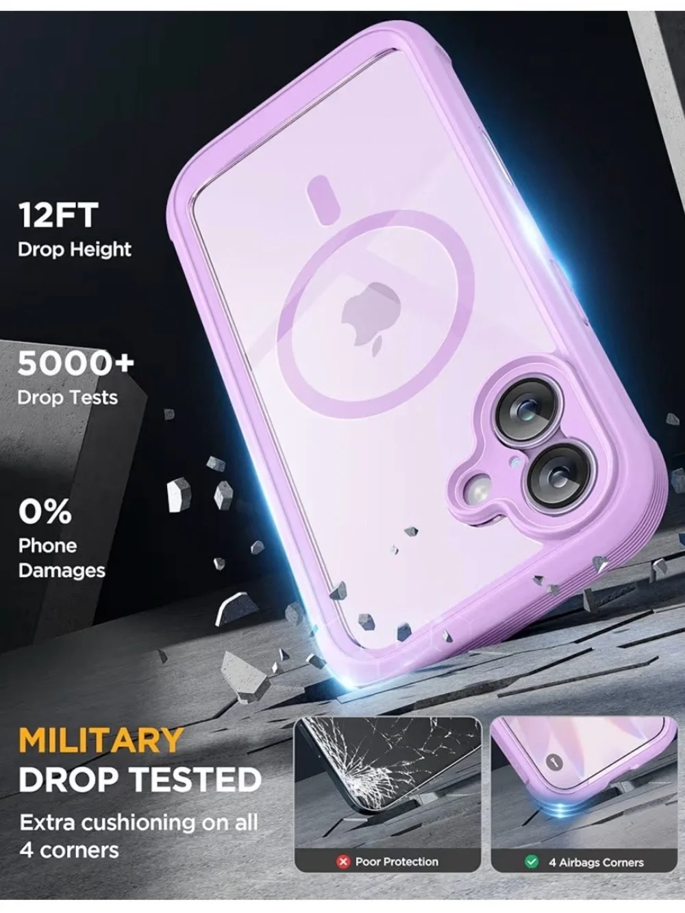 Miracase for iPhone 17 Case 6.3'' Light Purple